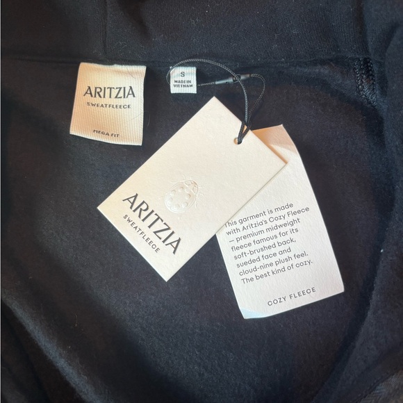 Aritzia Cozy Sweatfleece Black Mega Zip Hoodie Boyfriend Wide Leg Set Small - Picture 9 of 15